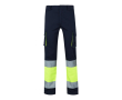 Pantalon de travail multipoches élastique bicolore 240 g/m² couleur jaune