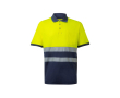 Polo de travail en piqué bicolore manches courtes 150 g/m² couleur jaune