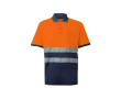 Polo de travail en piqué bicolore manches courtes 150 g/m² couleur orange