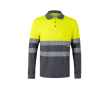 Polo piqué unisexe manches longues coton et polyester 150 g/m² couleur gris