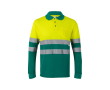 Polo piqué unisexe manches longues coton et polyester 150 g/m² couleur vert