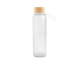 Bouteille en plastique recyclé mate avec bouchon en bambou, 350 ml couleur translucide