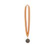 Médaille en métal avec motif olympique et ruban rouge couleur bronze