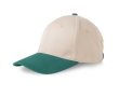 Casquette de sport bicolore structurée à 6 panneaux en coton 250 g/m² couleur vert foncé