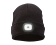 Bonnet côtelé extensible avec LED frontale 92 g/m² couleur noir