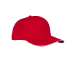 Casquette sandwich en coton à 5 panneaux 175 g/m² couleur rouge