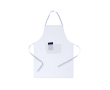 Tablier en coton et polyester avec coupe au-dessus du genou couleur blanc