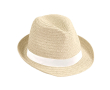 Chapeau de paille unisexe à bord court avec ruban couleur naturel