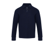 Polo en coton unisexe manches longues avec demi-zip 245 g/m² Elevate couleur bleu marine