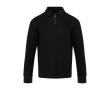 Polo en coton unisexe manches longues avec demi-zip 245 g/m² Elevate couleur noir