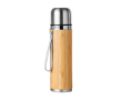 Bouteille isotherme en acier avec revêtement en bambou 420ml couleur argenté