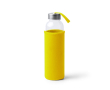 Gourde en verre avec housse en néoprène et sangle de transport 500ml couleur jaune