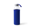 Gourde en verre avec housse en néoprène et sangle de transport 500ml couleur bleu roi