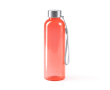 Gourde en RPET avec corps translucide et sangle de transport 600ml couleur rouge