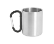 Tasse métallique à double paroi avec anse mousqueton colorée 230ml couleur noir