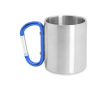 Tasse métallique à double paroi avec anse mousqueton colorée 230ml couleur bleu roi
