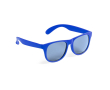 Lunettes de soleil coloris mats avec verres noirs translucides couleur bleu