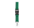 Tour de cou en polyester avec mousqueton et porte-clés, coloris couleur vert