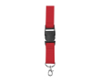 Tour de cou en polyester avec mousqueton et porte-clés, coloris couleur rouge