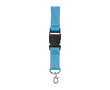 Tour de cou en polyester avec mousqueton et porte-clés, coloris couleur bleu ciel