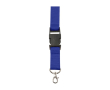 Tour de cou en polyester avec mousqueton et porte-clés, coloris couleur bleu ultramarine