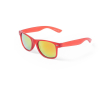 Lunettes de soleil en couleurs translucides et avec verres miroir couleur rouge