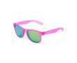 Lunettes de soleil en couleurs translucides et avec verres miroir couleur fuchsia