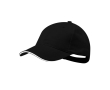 Casquette en coton peigné 6 panneaux avec détail sur la visière couleur noir