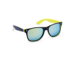 Lunettes de soleil avec monture bicolore et verres effet miroir couleur jaune