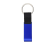 Porte-clés en métal avec décapsuleur et jeton chariot de supermarché couleur bleu