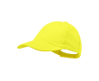 Casquette 6 panneaux en coton peigné avec fermeture velcro couleur jaune