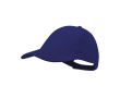 Casquette 6 panneaux en coton peigné avec fermeture velcro couleur bleu marine
