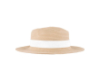 Chapeau en papier couleur naturelle avec ruban coloré à personnaliser couleur naturel
