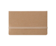 Porte-mémos en carton avec fermeture élastique et poche pour cartes couleur marron