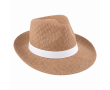 Chapeau en papier couleur naturelle avec bande personnalisable couleur marron