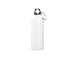 Bouteille en aluminium recyclé avec mousqueton coloré 530ml couleur blanc