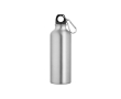 Bouteille en aluminium recyclé avec mousqueton coloré 530ml couleur argenté mat