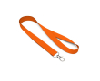 Tour de cou impression intégrale en RPET avec mousqueton ou clip couleur orange