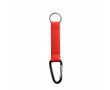 Porte-clés impression intégrale en ruban de polyester avec mousqueton couleur rouge