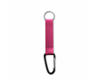 Porte-clés impression intégrale en ruban de polyester avec mousqueton couleur fuchsia