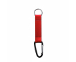 Porte-clés impression intégrale en ruban de polyester avec mousqueton couleur rouge foncé