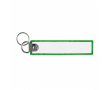 Étiquette brodée impression intégrale avec double anneau porte clés couleur vert