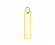 Étiquette impression intégrale en polyester avec anneau porte clés couleur jaune