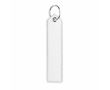 Porte-clés impression intégrale en polyester avec design étiquette couleur blanc