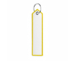 Porte-clés impression intégrale en polyester avec design étiquette couleur jaune