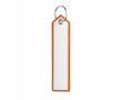 Porte-clés impression intégrale en polyester avec design étiquette couleur orange
