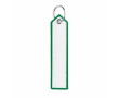 Porte-clés impression intégrale en polyester avec design étiquette couleur vert bouteille