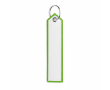 Porte-clés impression intégrale en polyester avec design étiquette couleur vert pomme