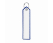 Porte-clés impression intégrale en polyester avec design étiquette couleur bleu électrique