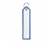 Porte-clés impression intégrale en polyester avec design étiquette couleur bleu roi
